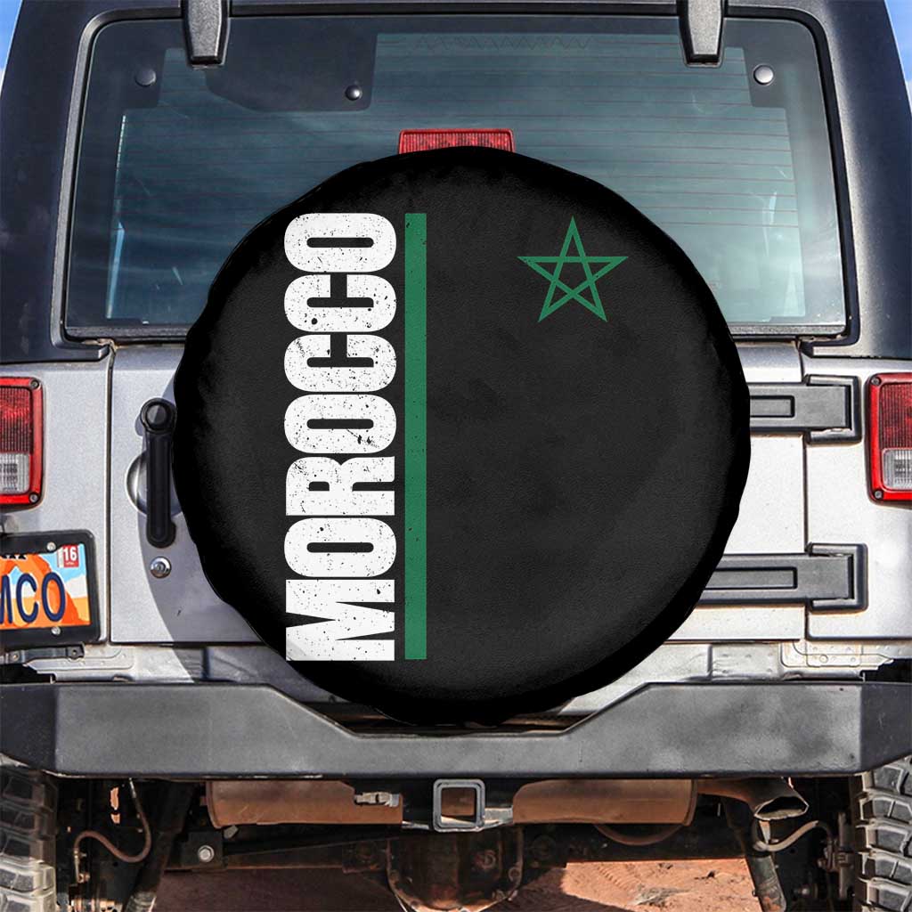 Morocco Green Star Flag Patriotic Moroccan Pride Spare Tire Cover TS11 No hole Black Print Your Wear