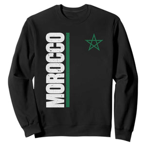 Morocco Green Star Flag Patriotic Moroccan Pride Sweatshirt TS11 Black Print Your Wear