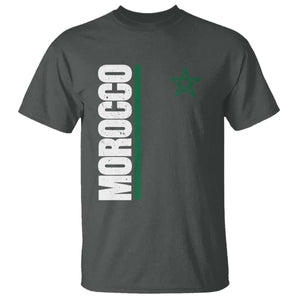 Morocco Green Star Flag Patriotic Moroccan Pride T Shirt TS11 Dark Heather Print Your Wear