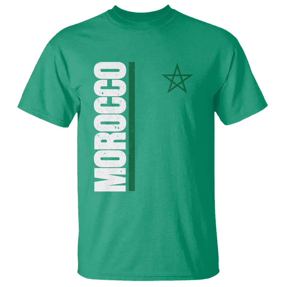 Morocco Green Star Flag Patriotic Moroccan Pride T Shirt TS11 Irish Green Print Your Wear