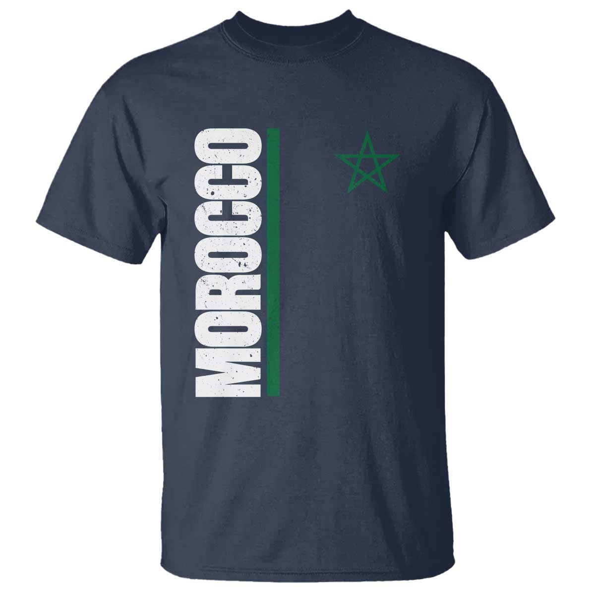 Morocco Green Star Flag Patriotic Moroccan Pride T Shirt TS11 Navy Print Your Wear