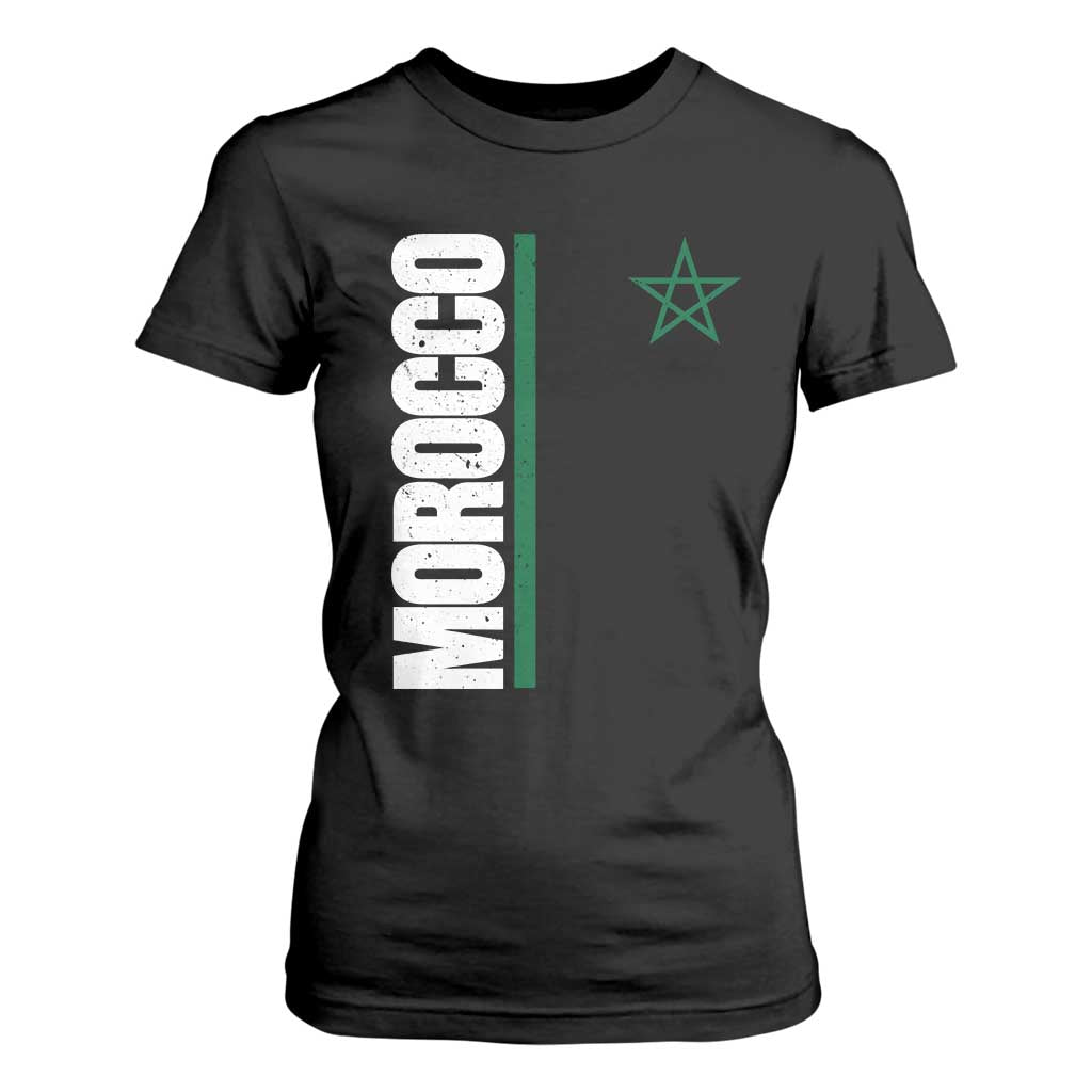 Morocco Green Star Flag Patriotic Moroccan Pride T Shirt For Women TS11 Black Print Your Wear