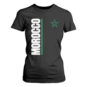 Morocco Green Star Flag Patriotic Moroccan Pride T Shirt For Women TS11 Black Print Your Wear
