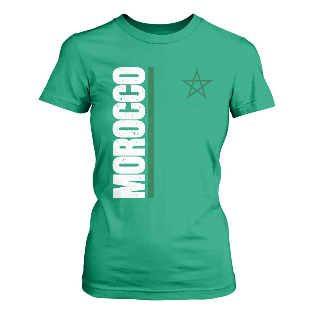 Morocco Green Star Flag Patriotic Moroccan Pride T Shirt For Women TS11 Irish Green Print Your Wear