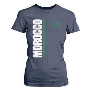Morocco Green Star Flag Patriotic Moroccan Pride T Shirt For Women TS11 Navy Print Your Wear