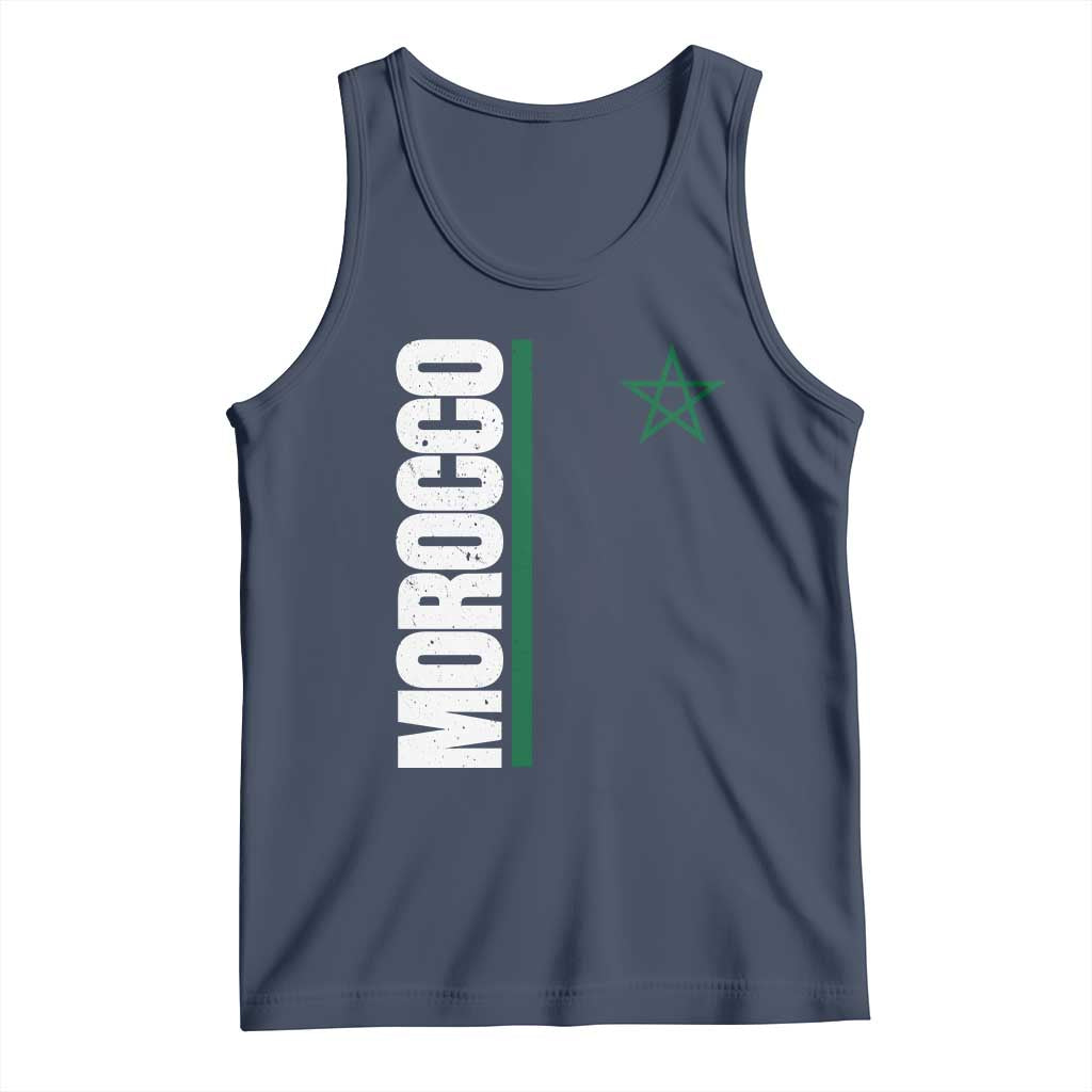 Morocco Green Star Flag Patriotic Moroccan Pride Tank Top TS11 Navy Print Your Wear
