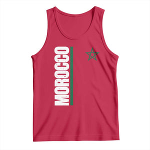 Morocco Green Star Flag Patriotic Moroccan Pride Tank Top TS11 Red Print Your Wear