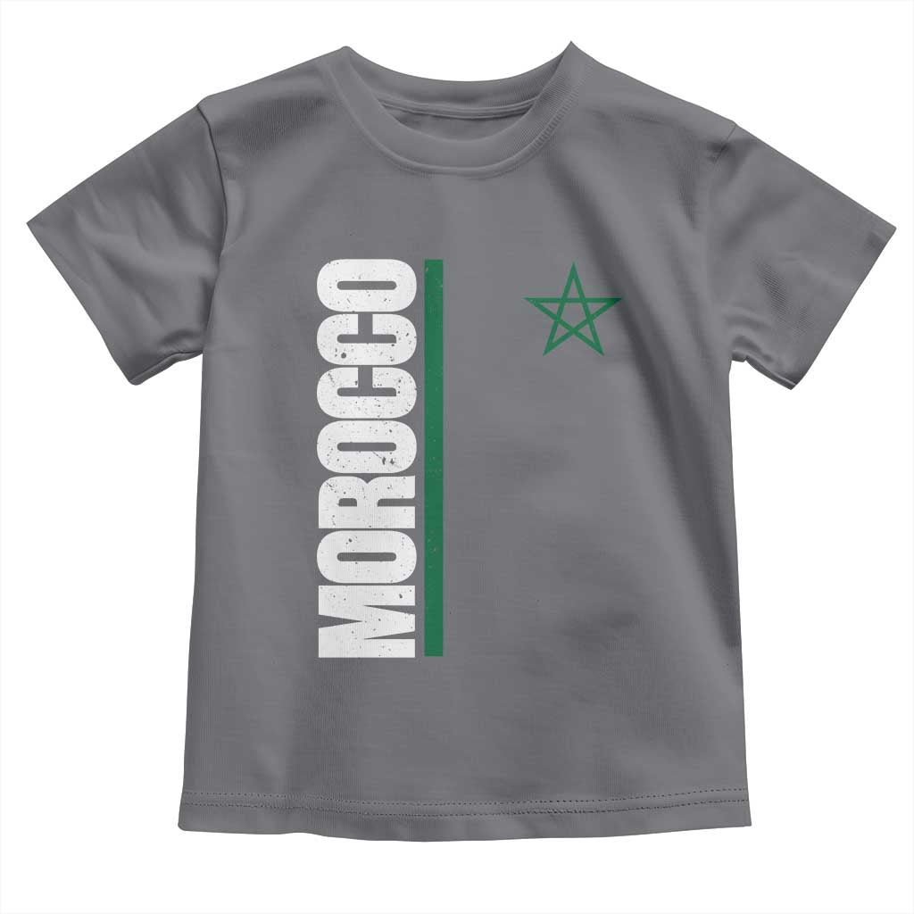 Morocco Green Star Flag Patriotic Moroccan Pride Toddler T Shirt TS11 Charcoal Print Your Wear