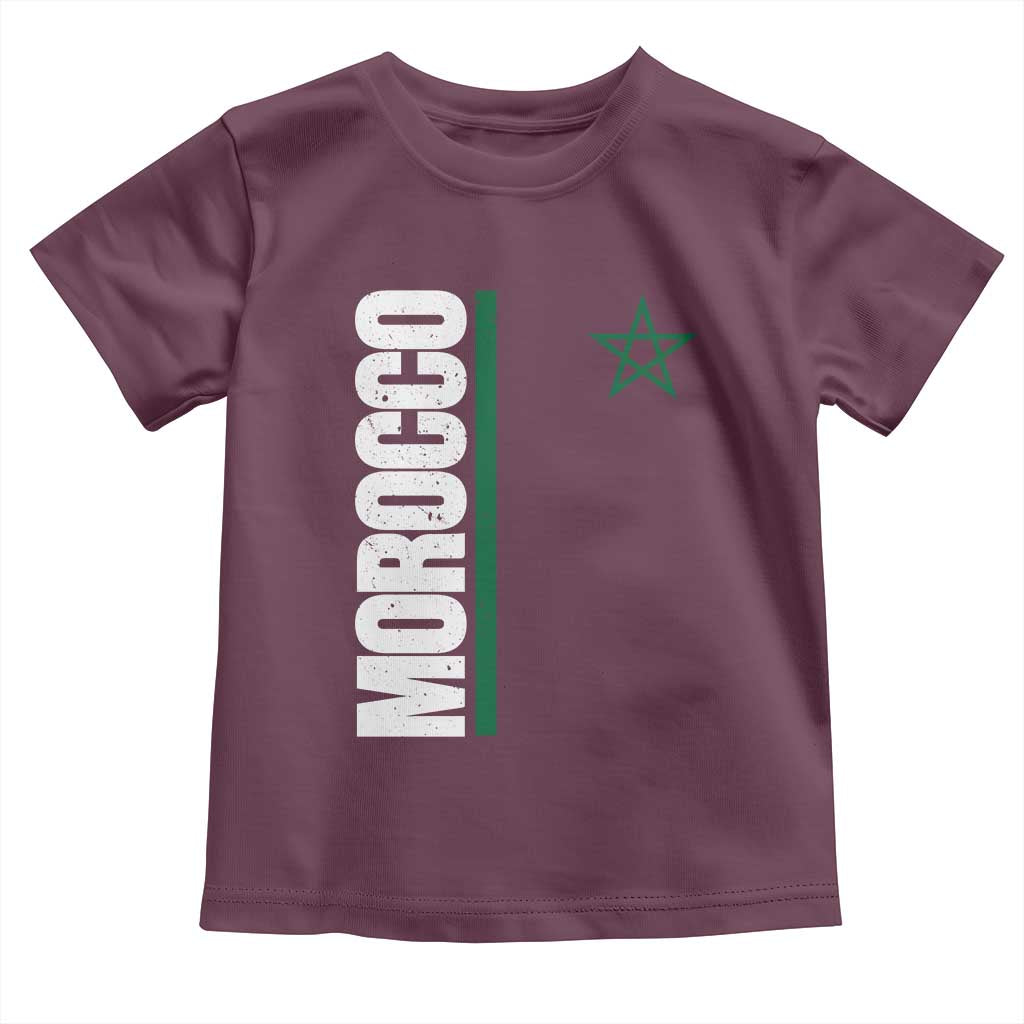 Morocco Green Star Flag Patriotic Moroccan Pride Toddler T Shirt TS11 Maroon Print Your Wear