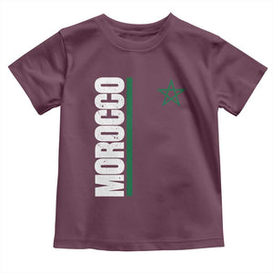 Morocco Green Star Flag Patriotic Moroccan Pride Toddler T Shirt TS11 Maroon Print Your Wear
