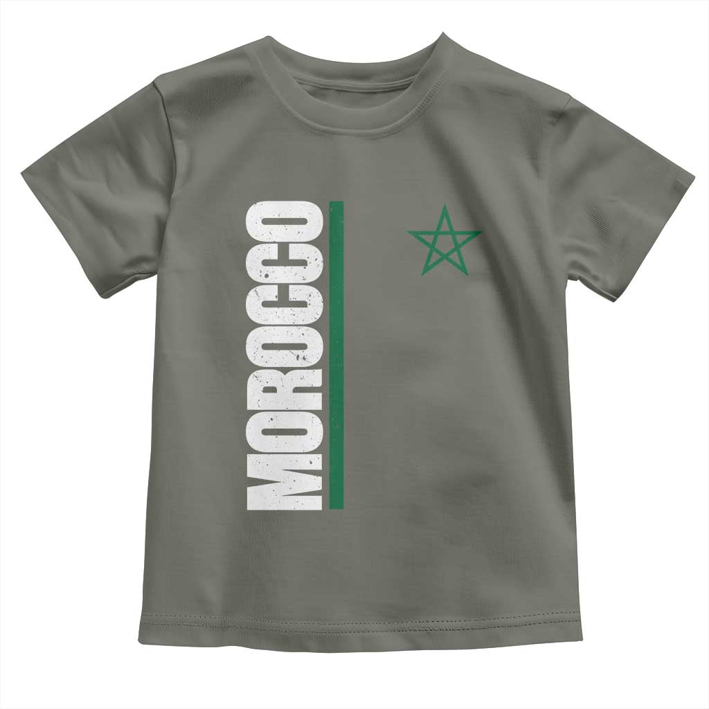 Morocco Green Star Flag Patriotic Moroccan Pride Toddler T Shirt TS11 Military Green Print Your Wear