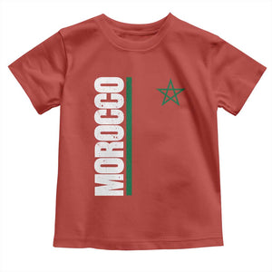 Morocco Green Star Flag Patriotic Moroccan Pride Toddler T Shirt TS11 Red Print Your Wear