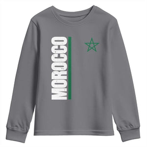 Morocco Green Star Flag Patriotic Moroccan Pride Youth Sweatshirt TS11 Charcoal Print Your Wear