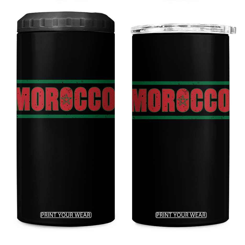 Proud Moroccan Vintage Marocco Flag Green Stripes 4 in 1 Can Cooler Tumbler TS11 One Size: 16 oz Black Print Your Wear