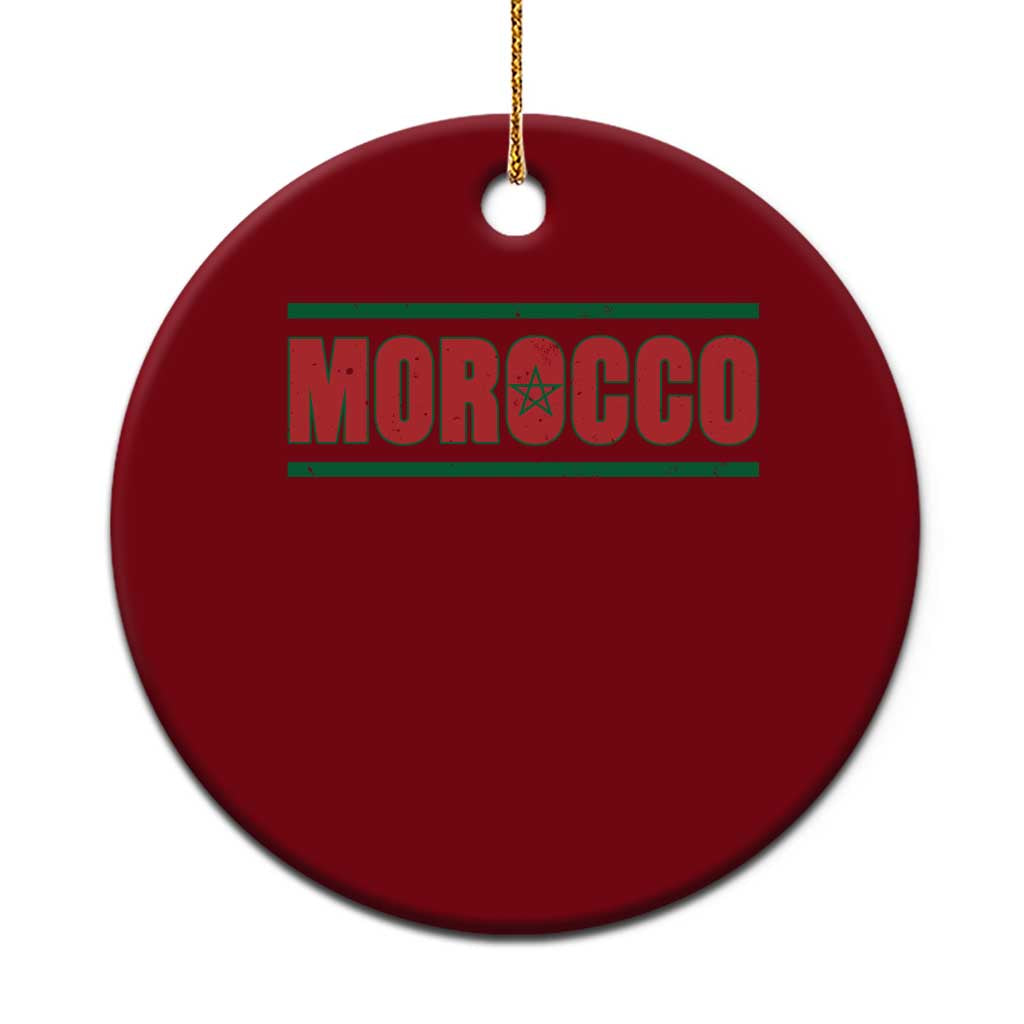 Proud Moroccan Vintage Marocco Flag Green Stripes Ceramic Ornament TS11 1pc Red Print Your Wear