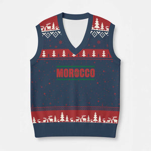 Proud Moroccan Vintage Marocco Flag Green Stripes V-Neck Knit Sweater Vest TS11 Navy Red Print Your Wear