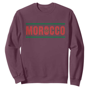 Proud Moroccan Vintage Marocco Flag Green Stripes Sweatshirt TS11 S Maroon Print Your Wear