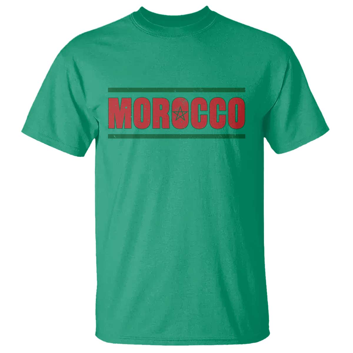 Proud Moroccan Vintage Marocco Flag Green Stripes T Shirt TS11 Irish Green Print Your Wear