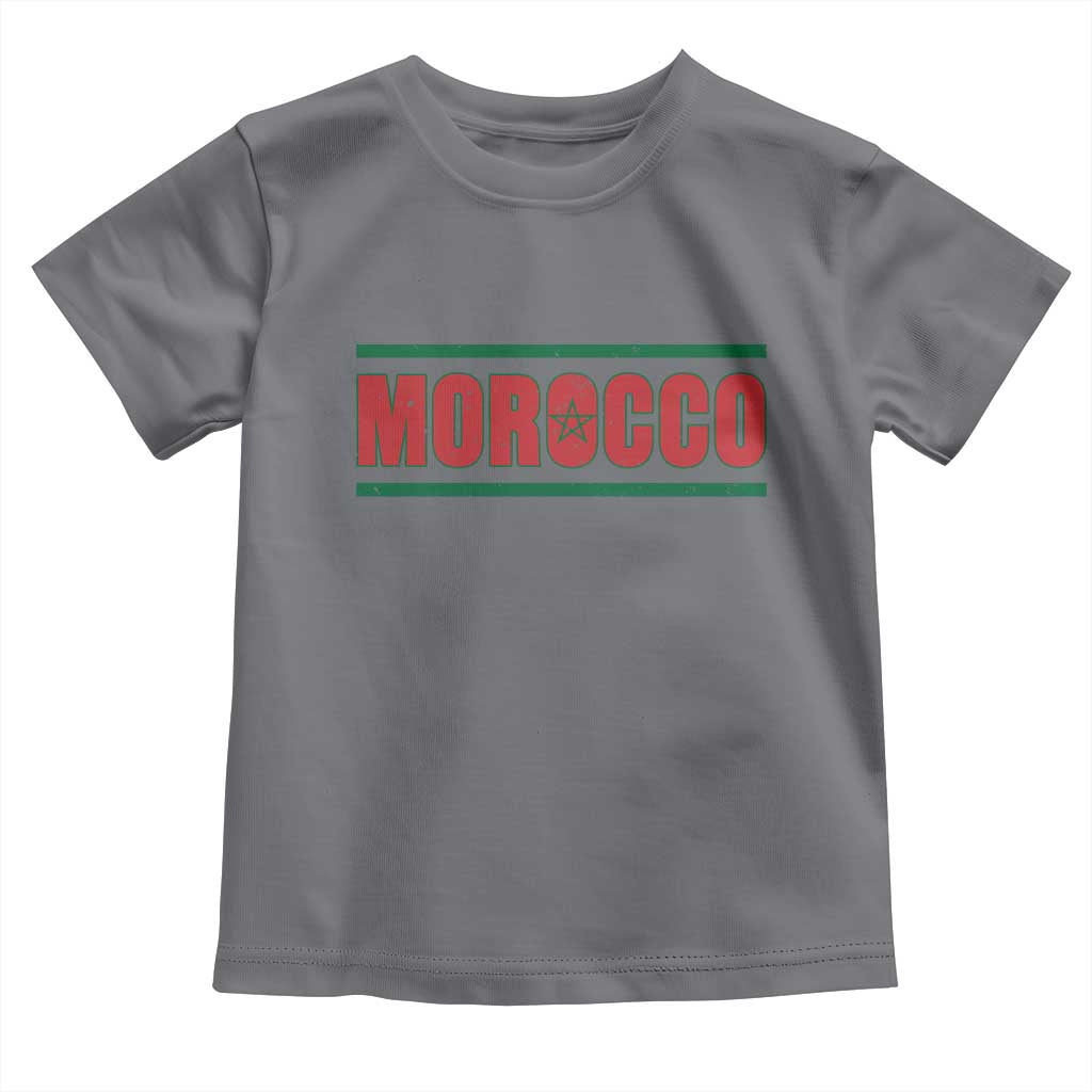 Proud Moroccan Vintage Marocco Flag Green Stripes Toddler T Shirt TS11 Charcoal Print Your Wear