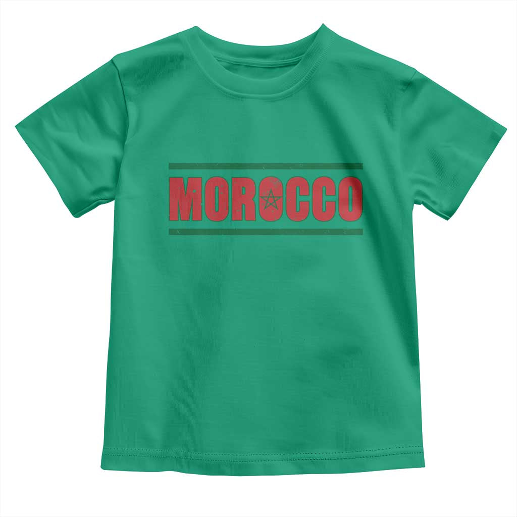 Proud Moroccan Vintage Marocco Flag Green Stripes Toddler T Shirt TS11 Irish Green Print Your Wear