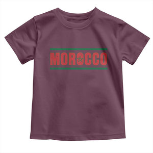 Proud Moroccan Vintage Marocco Flag Green Stripes Toddler T Shirt TS11 Maroon Print Your Wear
