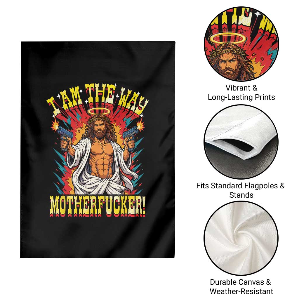 Funny Jesus LitRPG I Am The Way Motherfucker Garden Flag