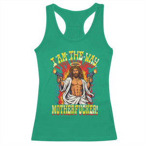 Funny Jesus LitRPG I Am The Way Motherfucker Racerback Tank Top