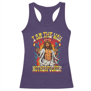 Funny Jesus LitRPG I Am The Way Motherfucker Racerback Tank Top
