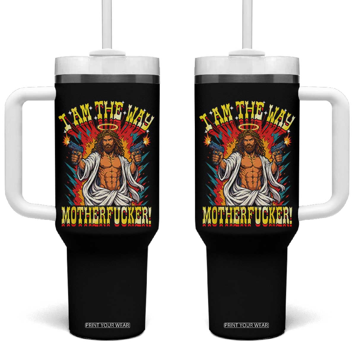 Funny Jesus LitRPG I Am The Way Motherfucker Tumbler With Handle