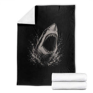 Vintage Great White Shark Jaw Graphic Throw Blanket Marine Life Gifts