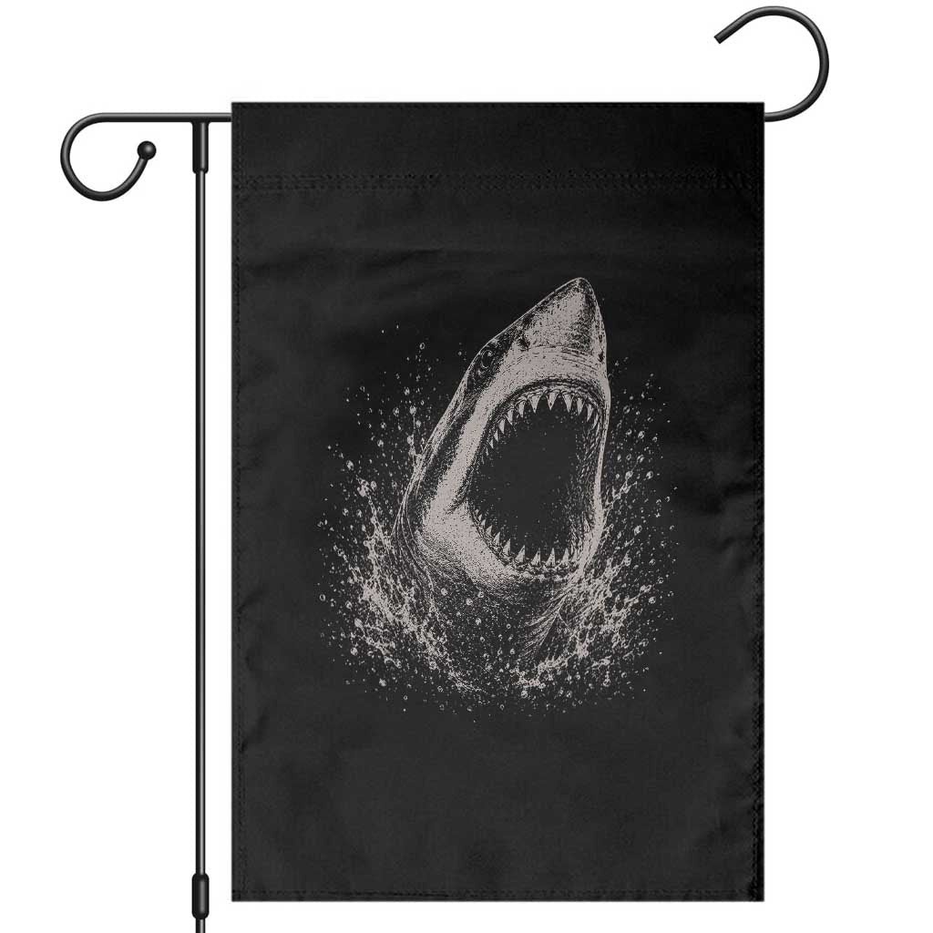 Vintage Great White Shark Jaw Graphic Garden Flag Marine Life Gifts TS11 Black Print Your Wear