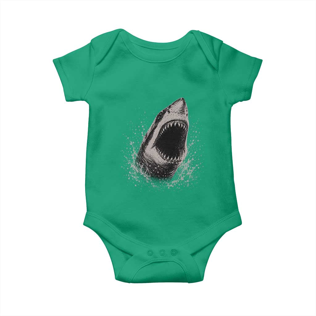 Vintage Great White Shark Jaw Graphic Baby Onesie Marine Life Gifts