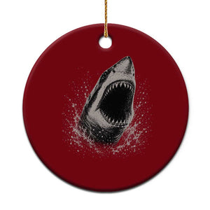 Vintage Great White Shark Jaw Graphic Ceramic Ornament Marine Life Gifts