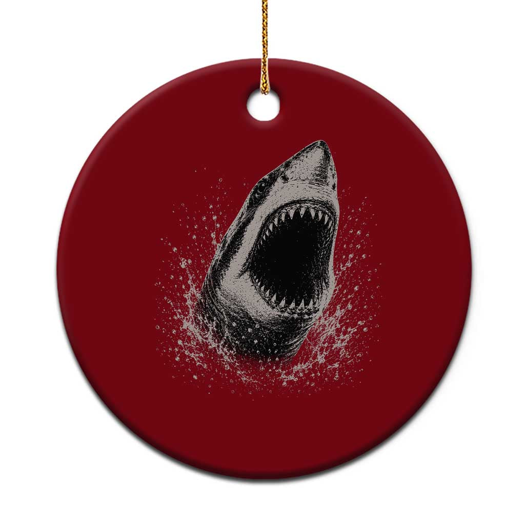 Vintage Great White Shark Jaw Graphic Ceramic Ornament Marine Life Gifts TS11 1pc Red Print Your Wear