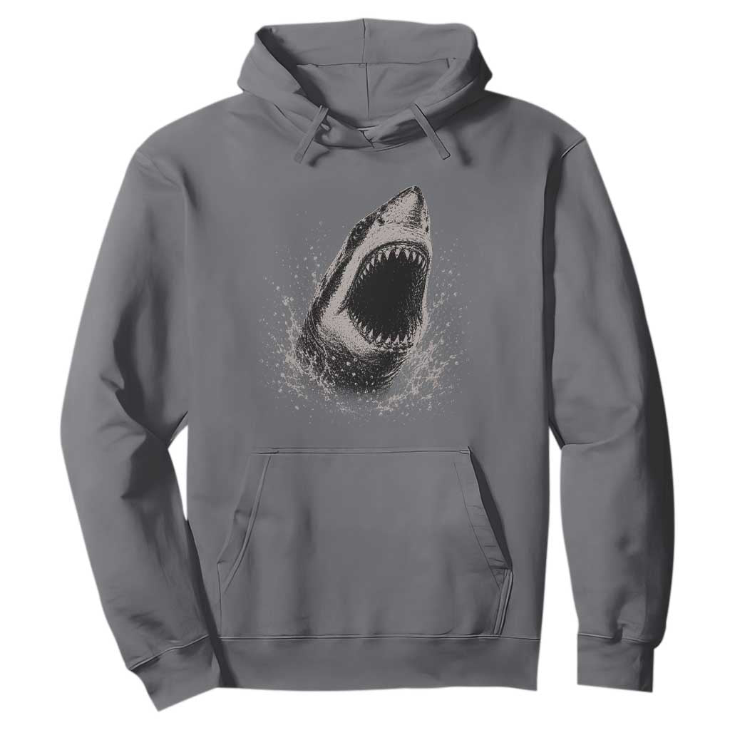 Vintage Great White Shark Jaw Graphic Hoodie Marine Life Gifts