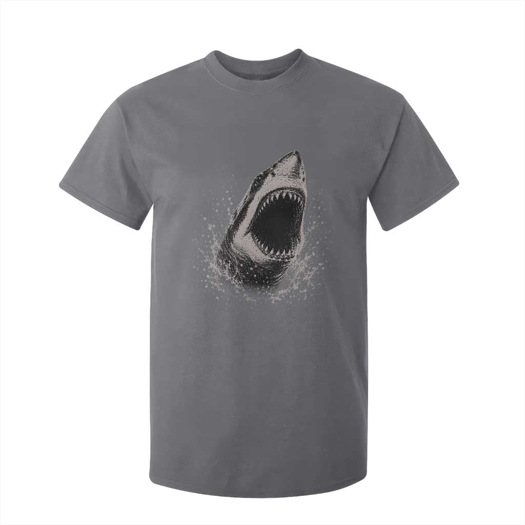 Vintage Great White Shark Jaw Graphic T Shirt For Kid Marine Life Gifts