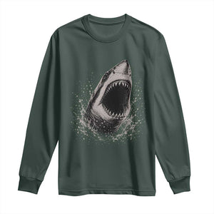 Vintage Great White Shark Jaw Graphic Long Sleeve Shirt Marine Life Gifts