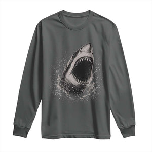 Vintage Great White Shark Jaw Graphic Long Sleeve Shirt Marine Life Gifts
