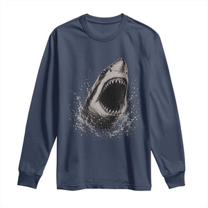 Vintage Great White Shark Jaw Graphic Long Sleeve Shirt Marine Life Gifts