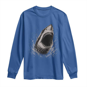 Vintage Great White Shark Jaw Graphic Long Sleeve Shirt Marine Life Gifts