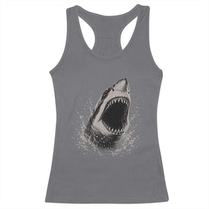 Vintage Great White Shark Jaw Graphic Racerback Tank Top Marine Life Gifts