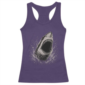 Vintage Great White Shark Jaw Graphic Racerback Tank Top Marine Life Gifts
