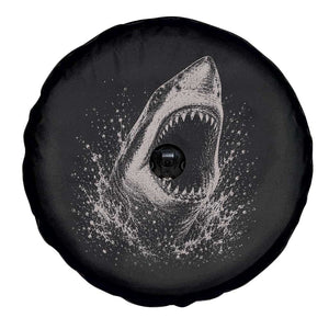 Vintage Great White Shark Jaw Graphic Spare Tire Cover Marine Life Gifts
