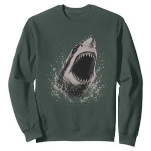 Vintage Great White Shark Jaw Graphic Sweatshirt Marine Life Gifts