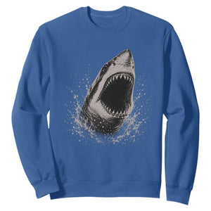 Vintage Great White Shark Jaw Graphic Sweatshirt Marine Life Gifts
