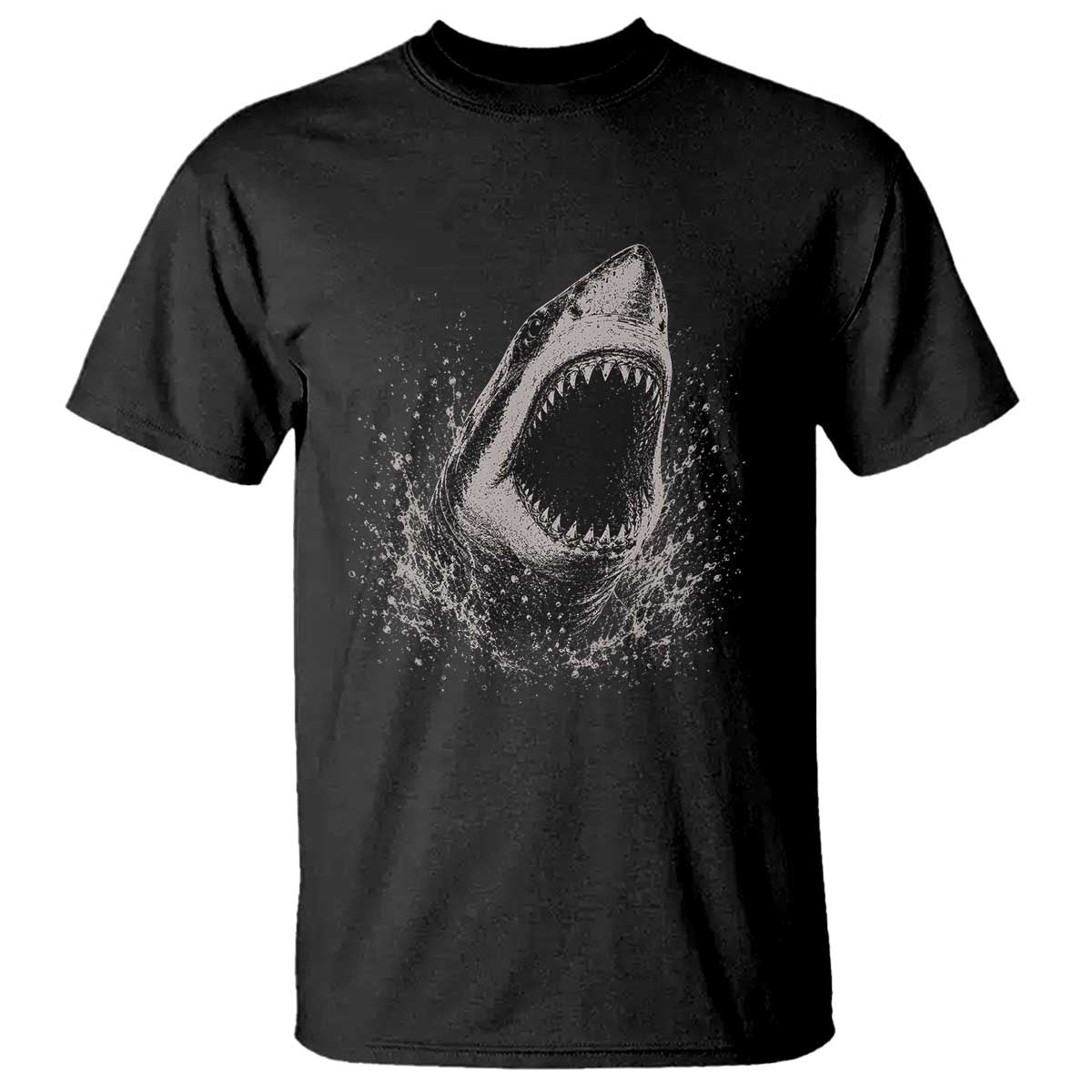 Vintage Great White Shark Jaw Graphic T Shirt Marine Life Gifts