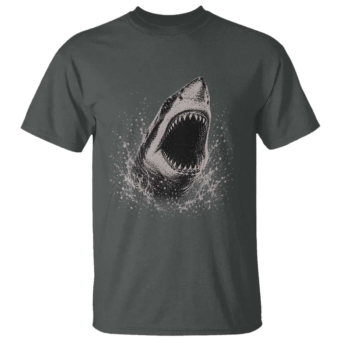 Vintage Great White Shark Jaw Graphic T Shirt Marine Life Gifts