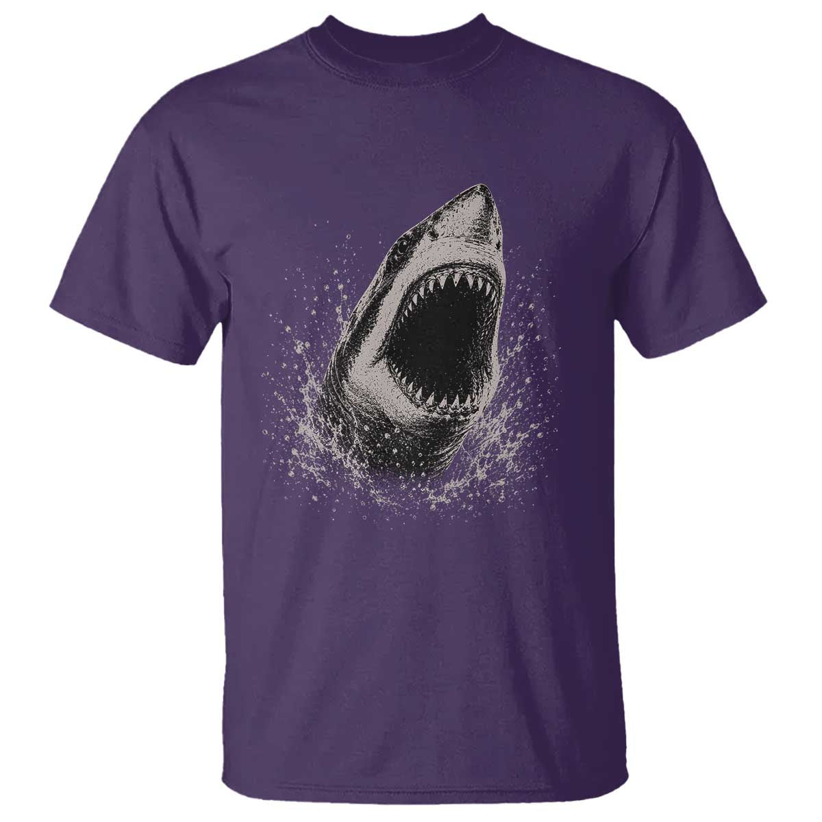 Vintage Great White Shark Jaw Graphic T Shirt Marine Life Gifts