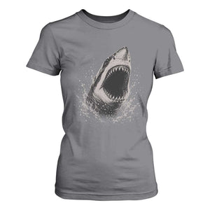 Vintage Great White Shark Jaw Graphic T Shirt For Women Marine Life Gifts