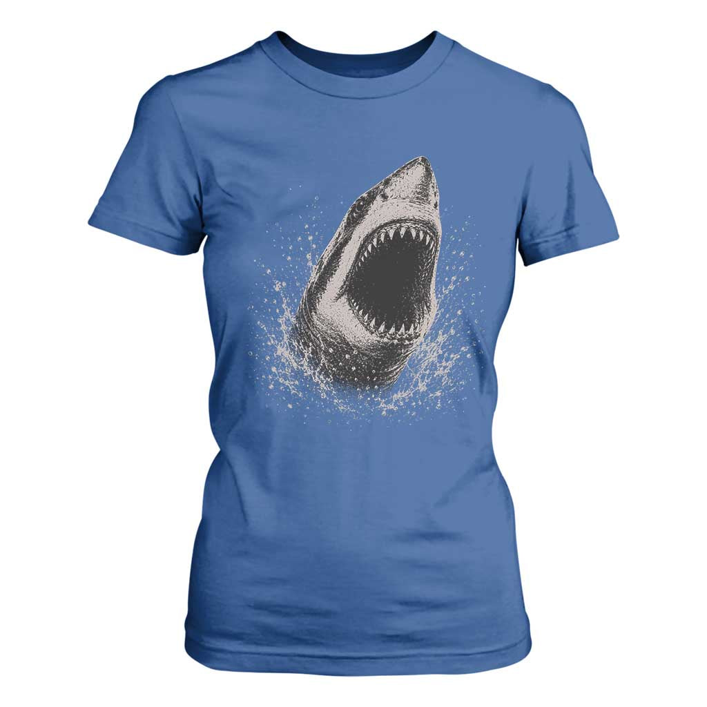 Vintage Great White Shark Jaw Graphic T Shirt For Women Marine Life Gifts
